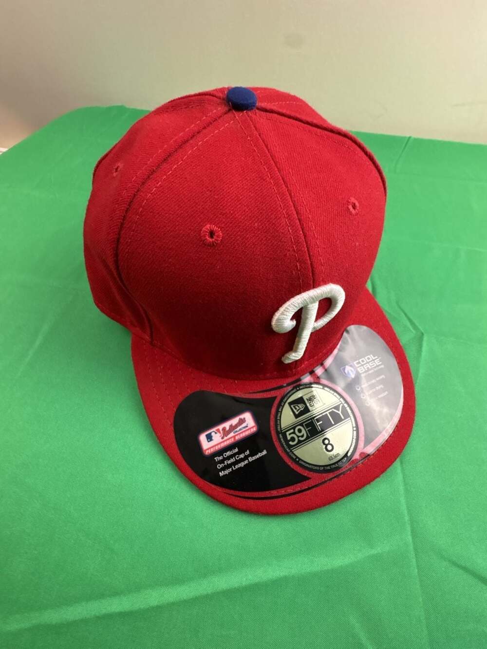 New Era Philadelphia Phillies 59FIFTY Authentic Collection Fitted Hat Size 8